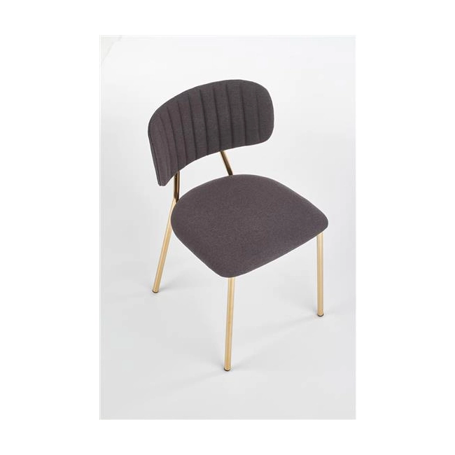 K362 krzesło, tapicerka -  ciemny popiel, nogi - złoty (1p=2szt)-115440