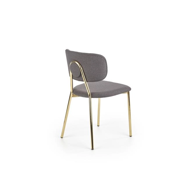 K362 krzesło, tapicerka -  ciemny popiel, nogi - złoty (1p=2szt)-115443