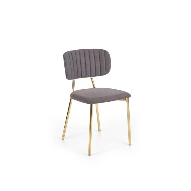 K362 krzesło, tapicerka -  ciemny popiel, nogi - złoty (1p=2szt)-115444