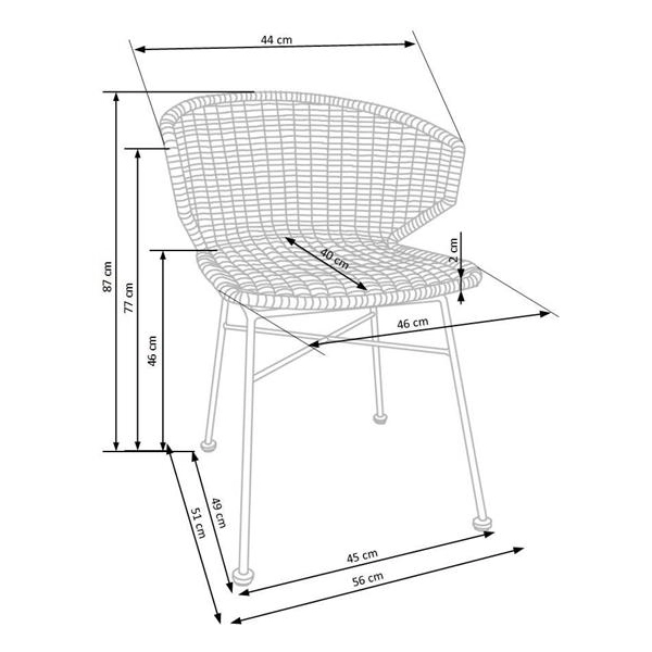 K407 krzesło naturalny / czarny ( 1p=2szt )-116217