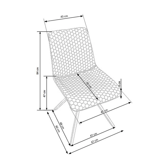 K394 krzesło brązowy / beżowy (2p=4szt)-116001