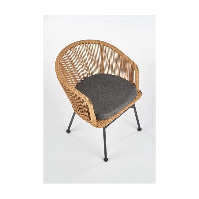 K400 krzesło czarny / naturalny / popielaty (1p=2szt)-116091