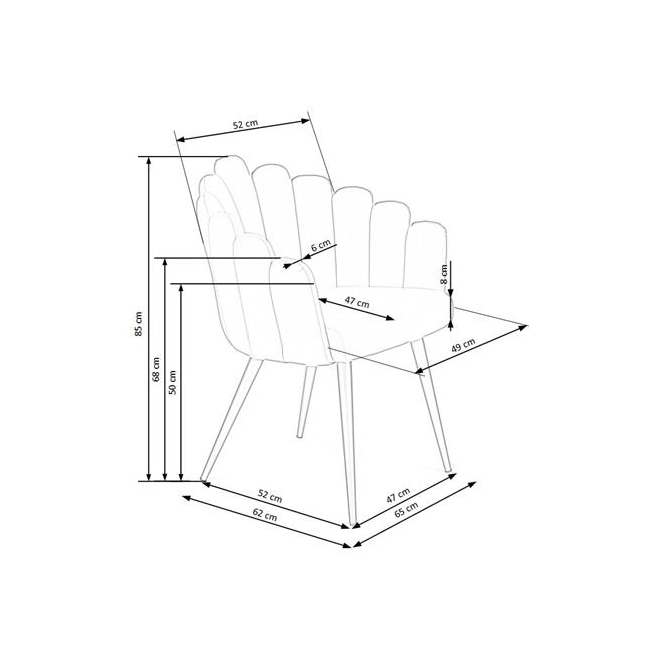 K410 krzesło popielaty velvet (1p=1szt)-116269