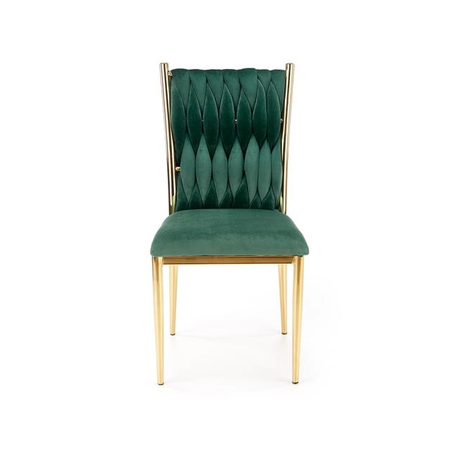 K436 krzesło ciemny zielony/złoty (1p=2szt)-116525