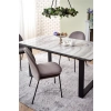 MARLEY stół rozkładany blat - biały marmur /  popielaty, nogi - czarny (2p=1szt)-117904
