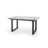 MARLEY stół rozkładany blat - biały marmur /  popielaty, nogi - czarny (2p=1szt)-117913