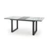 MARLEY stół rozkładany blat - biały marmur /  popielaty, nogi - czarny (2p=1szt)-117914