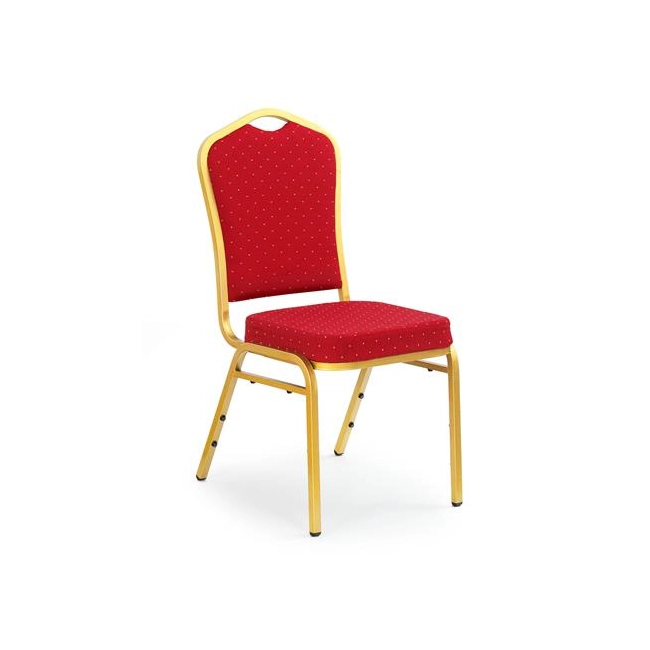K66 krzesło bordowy, stelaż złoty (1p=1szt)