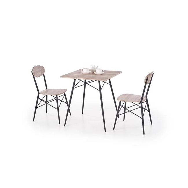 KABIR kwadrat zestaw stół + 2 krzesła dąb san remo / czarny (1p=1szt)