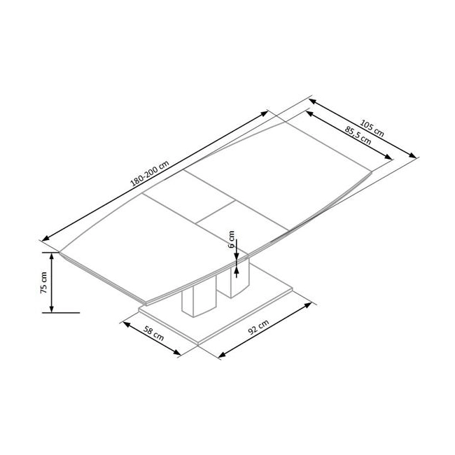 LORENZO stół rozkładany biały (3p=1szt), PRESTIGE LINE-117708