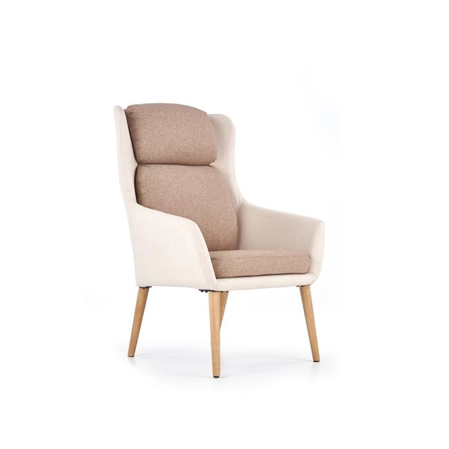PURIO fotel wypoczynkowy beżowy / brązowy