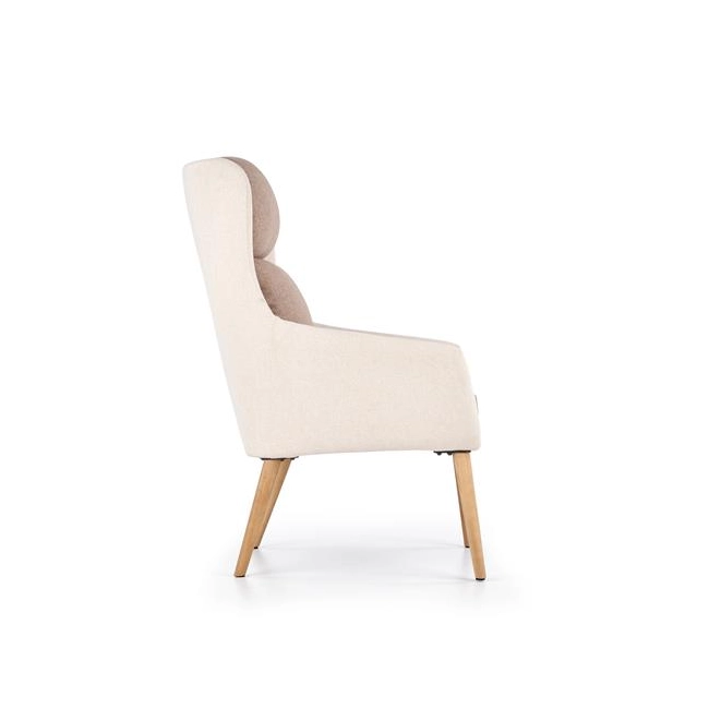 PURIO fotel wypoczynkowy beżowy / brązowy-119102