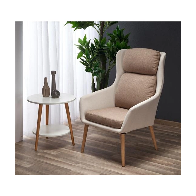PURIO fotel wypoczynkowy beżowy / brązowy-119103