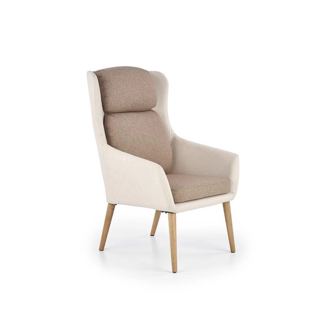 PURIO fotel wypoczynkowy beżowy / brązowy-119104