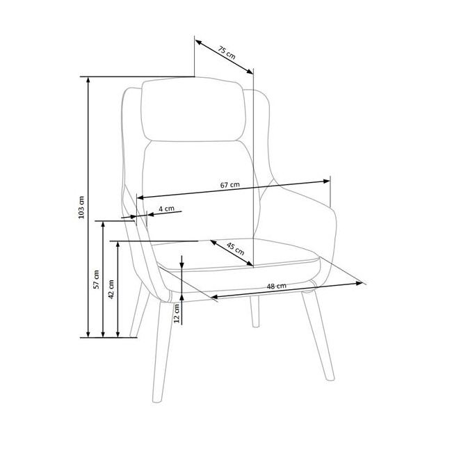 PURIO fotel wypoczynkowy beżowy / brązowy-119105