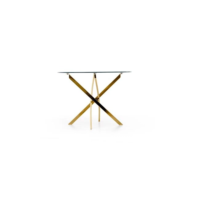 RAYMOND stół, blat - transparentny, nogi - złoty (2p=1szt)-119192