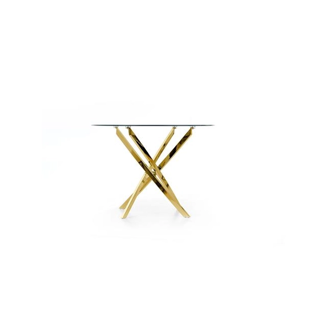 RAYMOND stół, blat - transparentny, nogi - złoty (2p=1szt)-119193