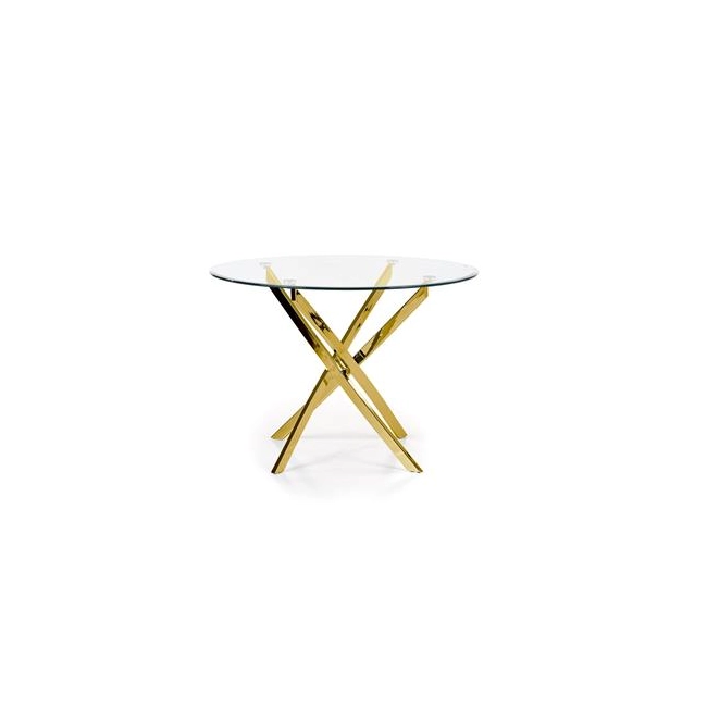 RAYMOND stół, blat - transparentny, nogi - złoty (2p=1szt)-119198