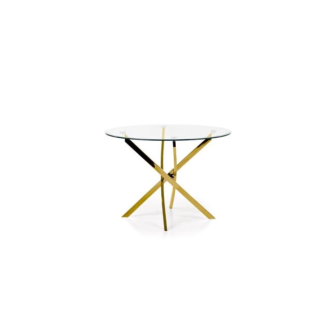 RAYMOND stół, blat - transparentny, nogi - złoty (2p=1szt)-119199