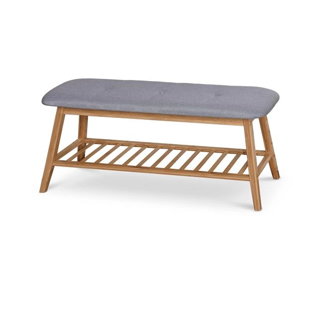 ST15 ławka / stojak na buty bambus - popielaty (1p=1szt)
