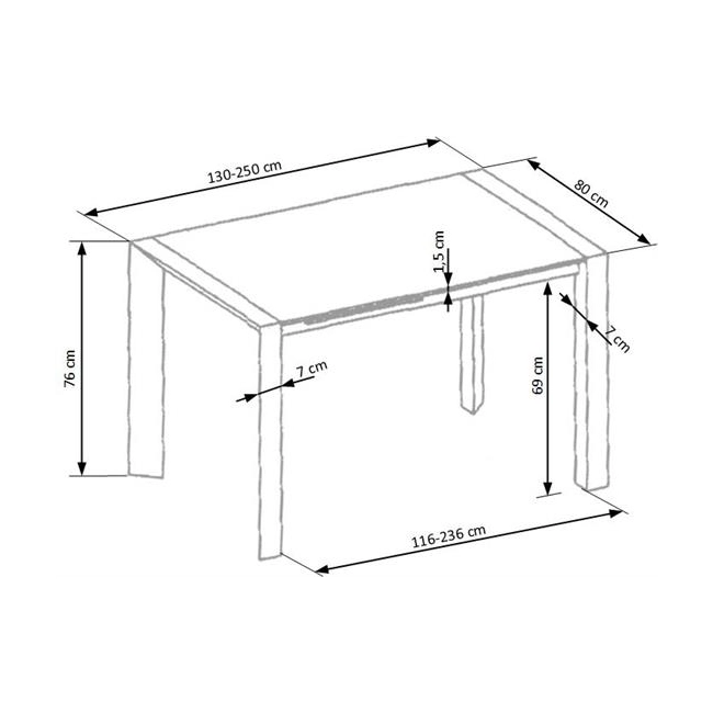 STANFORD XL stół rozkładany biały (2p=1szt)-119853