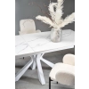 VIVALDI stół rozkładany blat - biały marmur, nogi - biały (2p=1szt)-120697