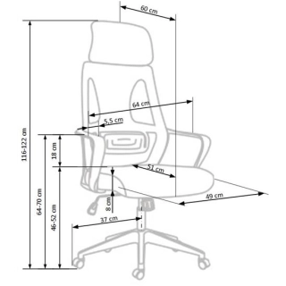 VALDEZ fotel pracowniczy popiel / czarny-120374