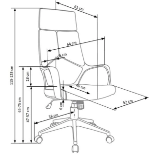 VOYAGER fotel gabinetowy czarny / niebieski-120739