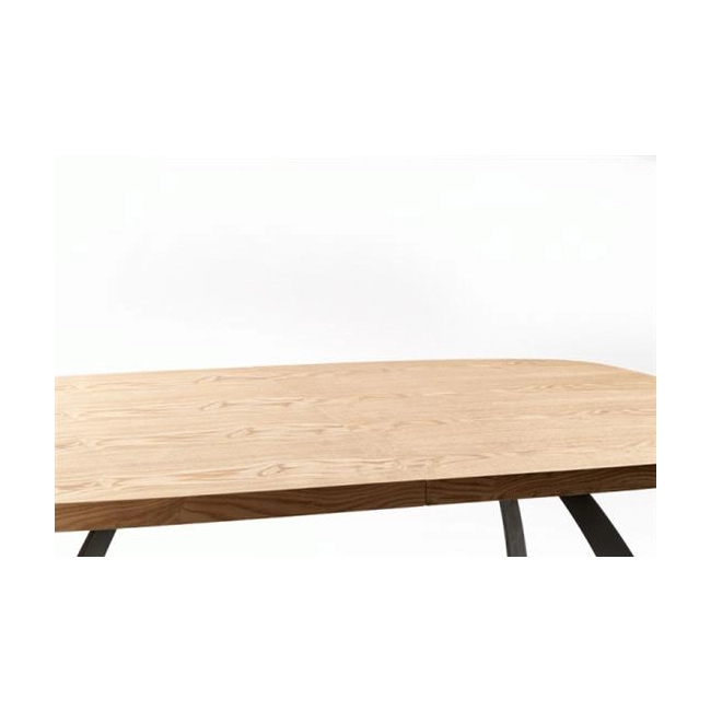 VELDON stół rozkładany, blat - dąb naturalny, nogi - czarny (2p=1szt)-120465