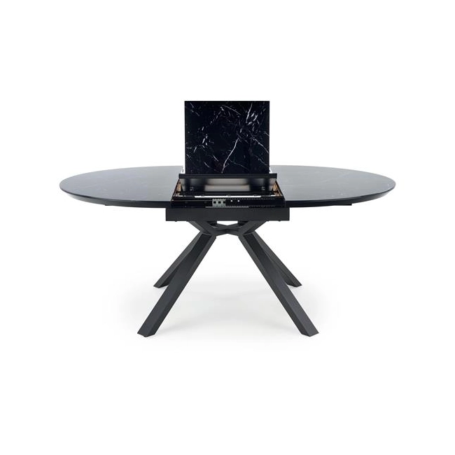 VERTIGO stół rozkładany, blat - czarny marmur, nogi - czarny (2p=1szt)-120559