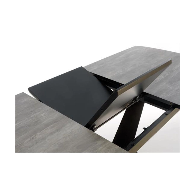 VINSTON stół rozkładany, blat - ciemny popiel / czarny, nogi - czarny (3p=1szt)-120644