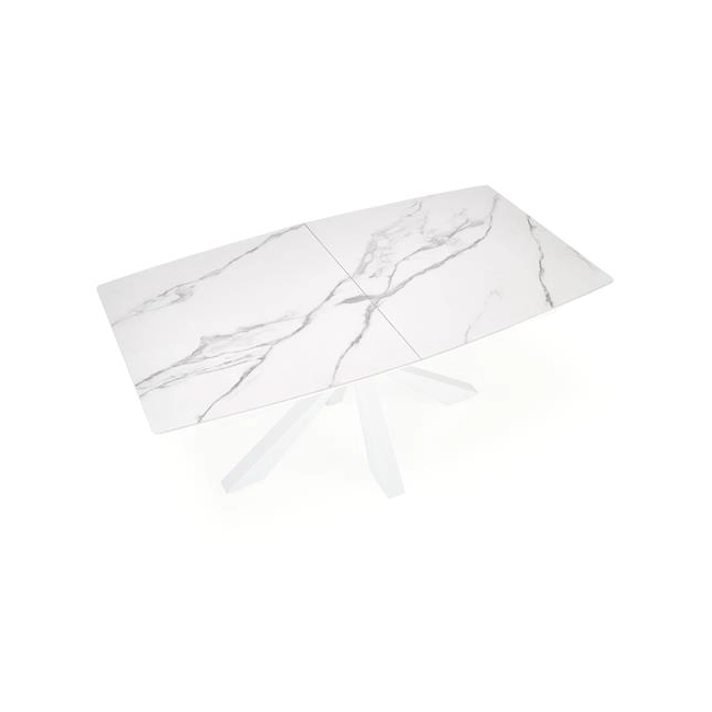 VIVALDI stół rozkładany blat - biały marmur, nogi - biały (2p=1szt)-120702