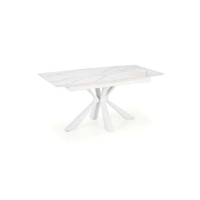 VIVALDI stół rozkładany blat - biały marmur, nogi - biały (2p=1szt)-120709
