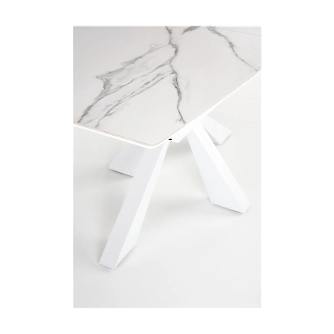 VIVALDI stół rozkładany blat - biały marmur, nogi - biały (2p=1szt)-120710