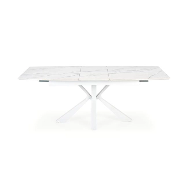 VIVALDI stół rozkładany blat - biały marmur, nogi - biały (2p=1szt)-120714