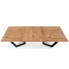 MASSIVE stół rozkładany 160-250x90x77 cm jasny dąb/czarny (2p=1szt)-121999
