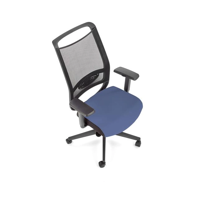 GULIETTA fotel gabinetowy, oparcie - siatka, siedzisko - czarny / niebieski - ERF6026-121011