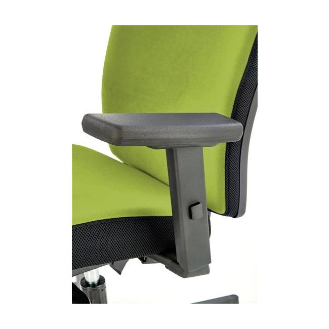 POP fotel pracowniczy, kolor: pasek boczny - czarny RN60999, front - zielony M38-121102