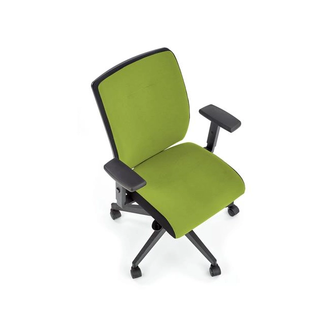 POP fotel pracowniczy, kolor: pasek boczny - czarny RN60999, front - zielony M38-121107