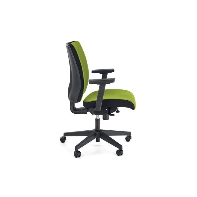 POP fotel pracowniczy, kolor: pasek boczny - czarny RN60999, front - zielony M38-121109