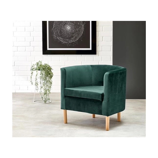 CLUBBY 2 fotel wypoczynkowy ciemny zielony / naturalny (1p=1szt)-121287