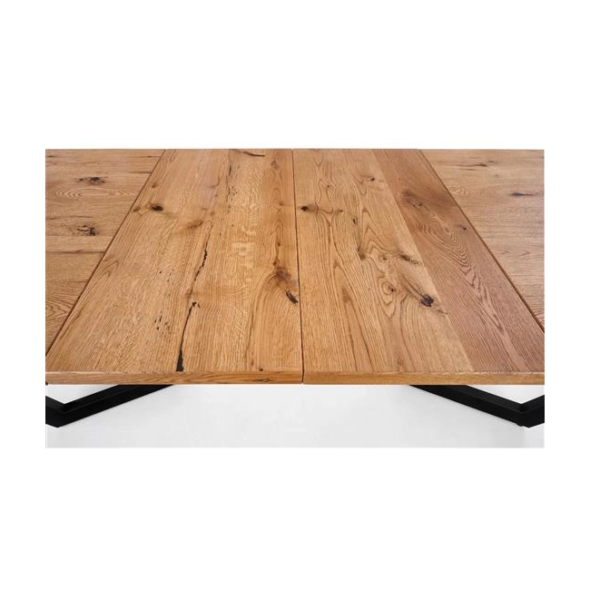 MASSIVE stół rozkładany 160-250x90x77 cm jasny dąb/czarny (2p=1szt)