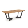 MASSIVE stół rozkładany 160-250x90x77 cm jasny dąb/czarny (2p=1szt)-122001
