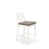 BORYS LOW krzesło barowe niskie biały / tap. Inari 23 (1p=1szt)