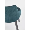 TOLEDO 3 krzesło czarny / tap. velvet pikowany Karo 4 - MONOLITH 37 (ciemny zielony) (1p=1szt)-122656