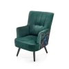 PAGONI fotel wypoczynkowy c. zielony / czarny (tkanina Bluvel #78) (1p=1szt)