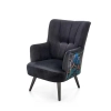 PAGONI fotel wypoczynkowy czarny (tkanina Bluvel #19) (1p=1szt)-122756