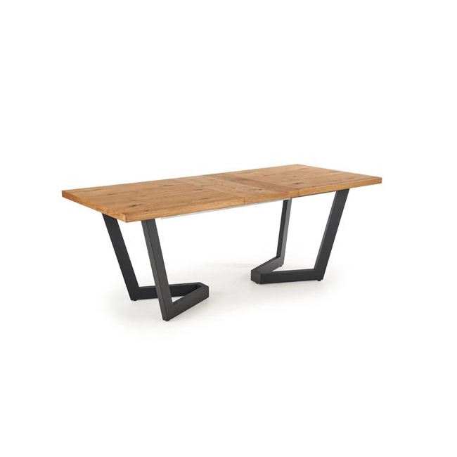 MASSIVE stół rozkładany 160-250x90x77 cm jasny dąb/czarny (2p=1szt)-122001
