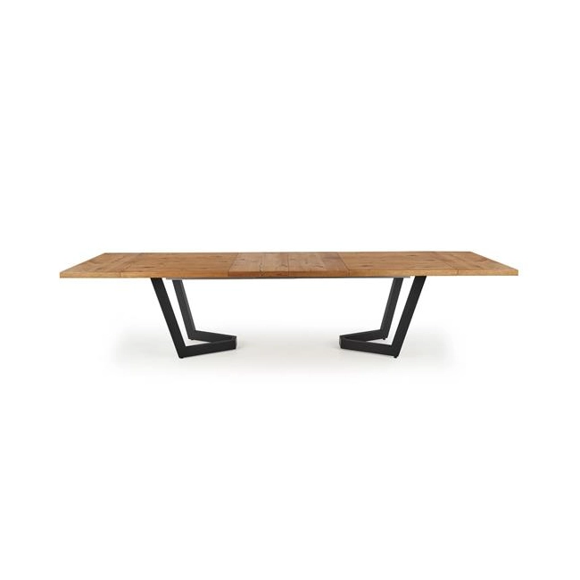 MASSIVE stół rozkładany 160-250x90x77 cm jasny dąb/czarny (2p=1szt)-122003