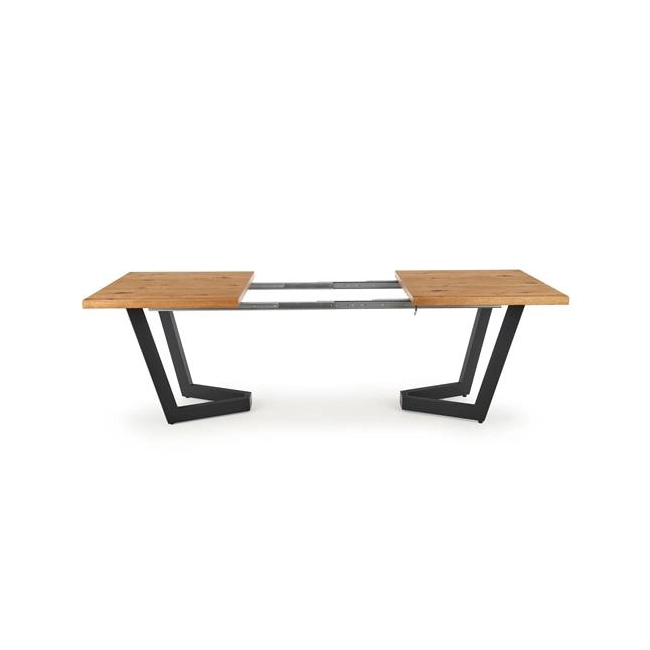 MASSIVE stół rozkładany 160-250x90x77 cm jasny dąb/czarny (2p=1szt)-122004